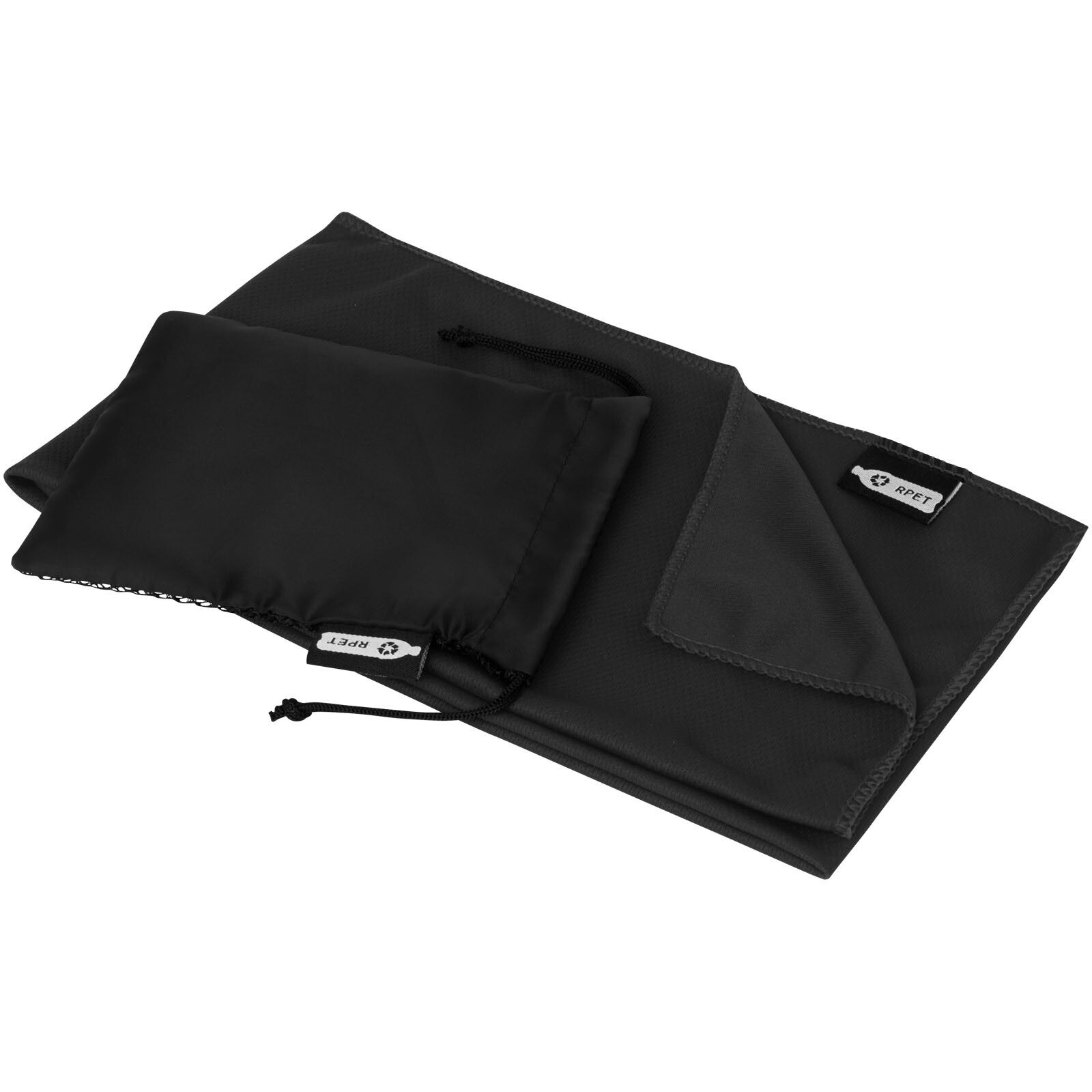 Raquel Sport Kühlhandtuch im Etui aus recyceltem PET Kunststoff 80 x 30 cm - schwarz-369