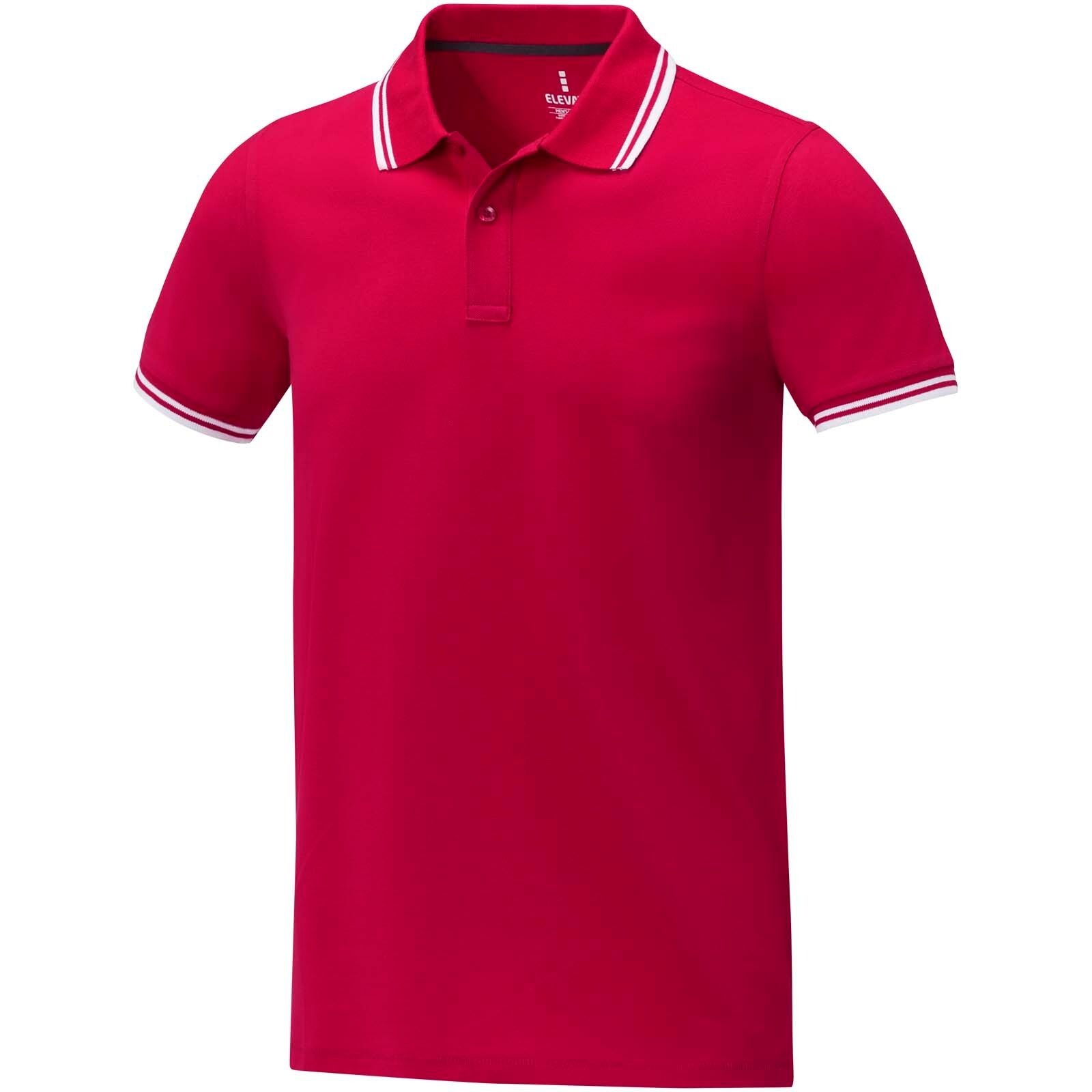 Amarago Polo mit abgesetztem Rand für Herren - rot - M-11