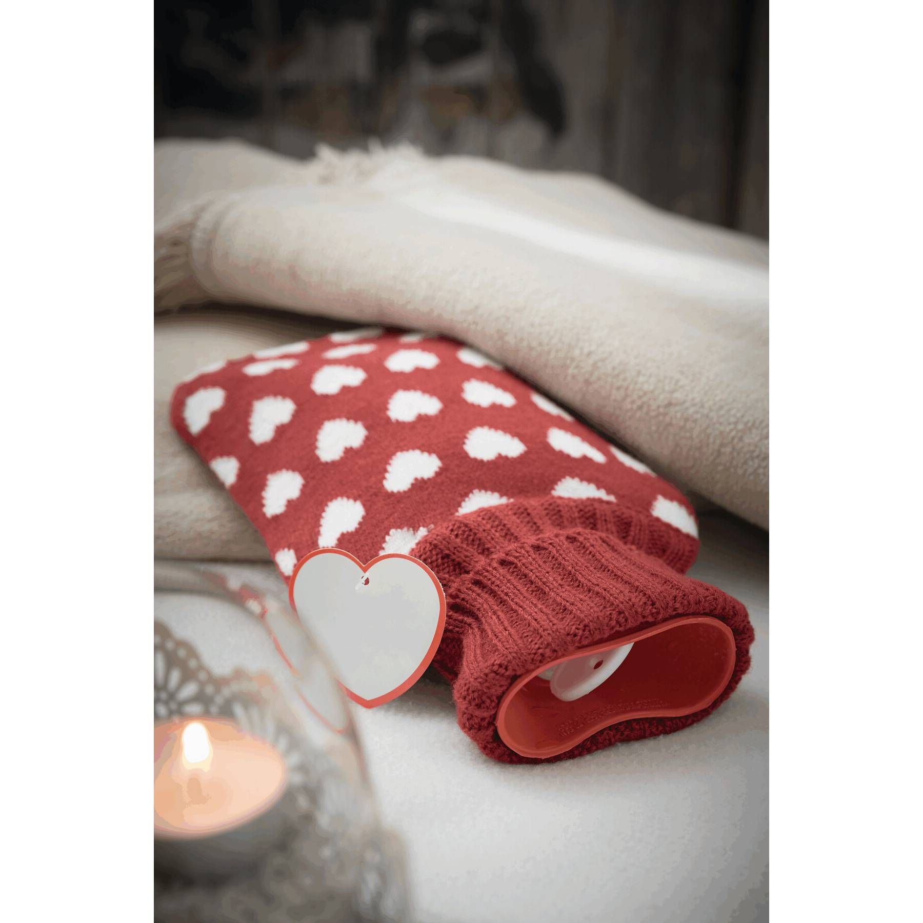 Wärmflasche CUDDLE - rot - Herz-829