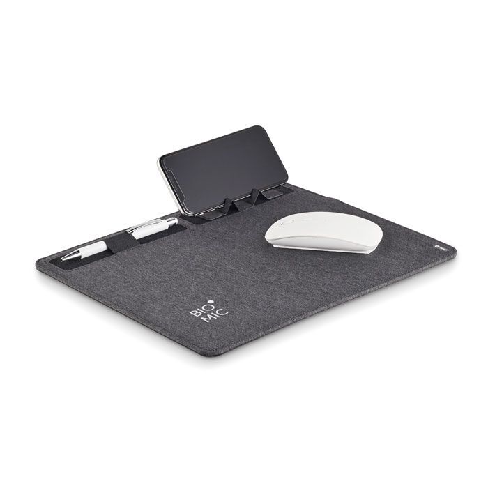 RPET Mousepad 15W Ladesgerät SUPERPAD - steingrau-891