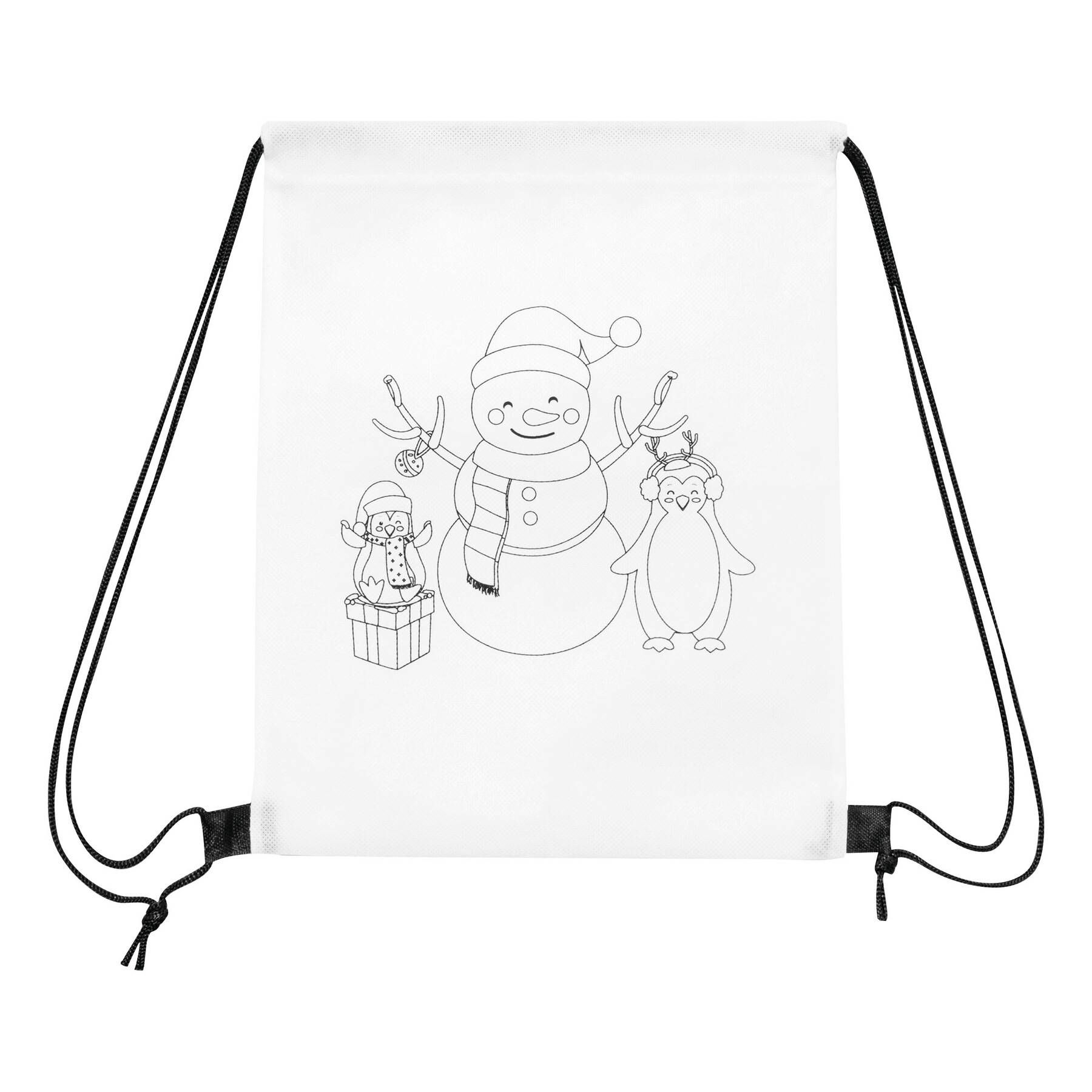 Bemalbarer Turnbeutel COLOURFUL SNOWMAN - COLOURFUL SNOWMAN-350