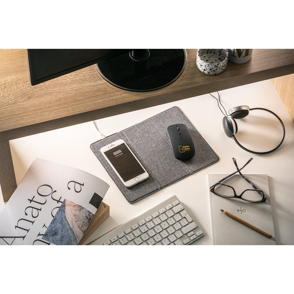 KHAN Wireless Maus mit 500mAh Akku aus recyceltes ABS (100% rABS) - weiß-623