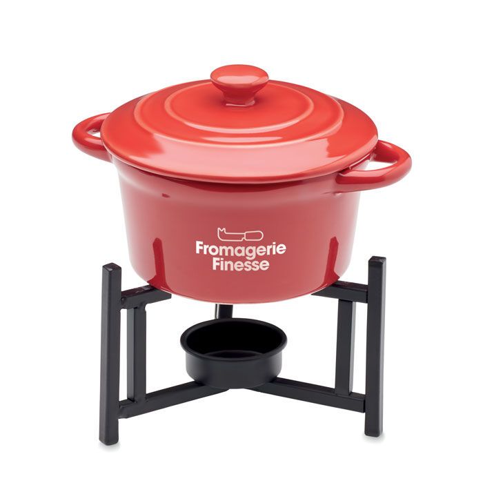 Keramik-Fondue-Set 300 ml BIG KASE - rot-123