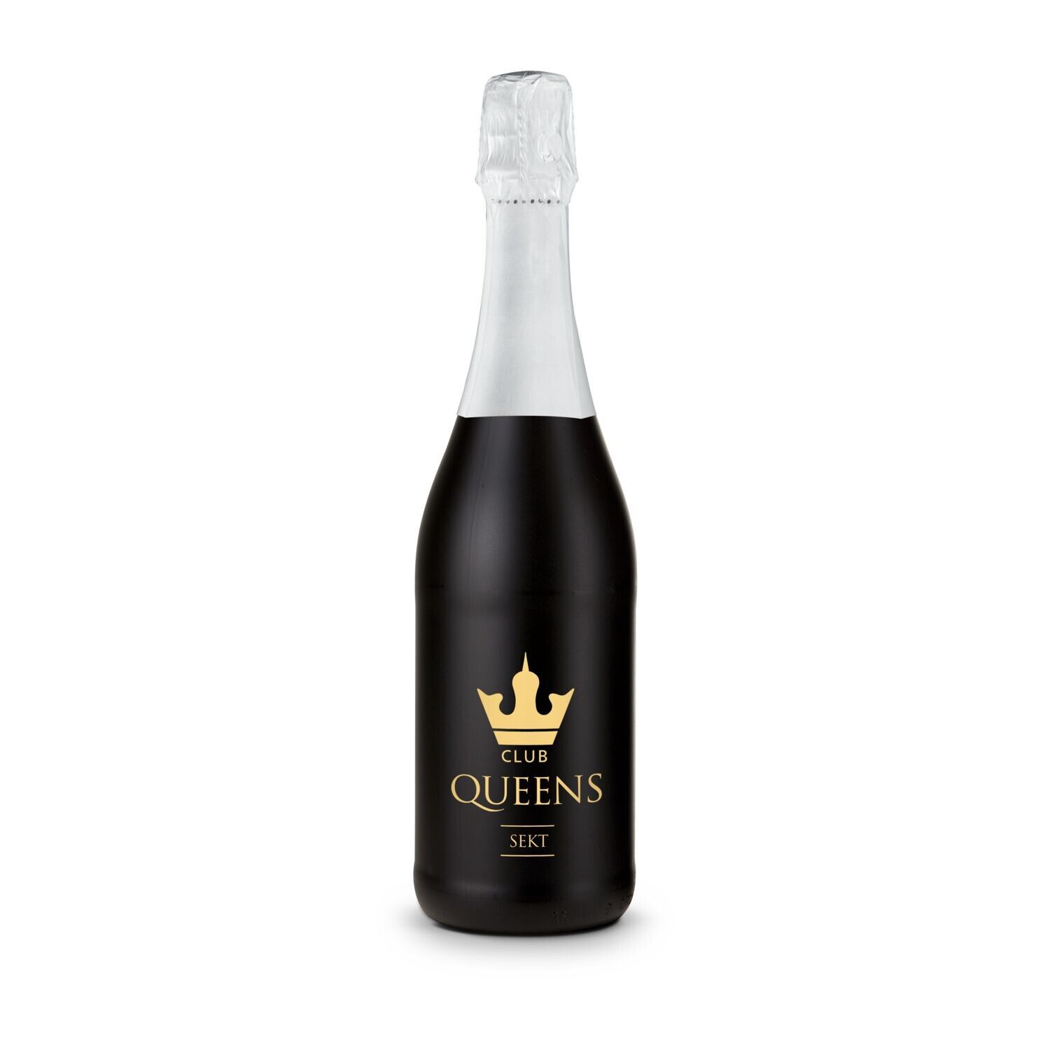 Sekt Cuvée - Flasche schwarz, 0,75 l - Kapselfarbe Weiß-517