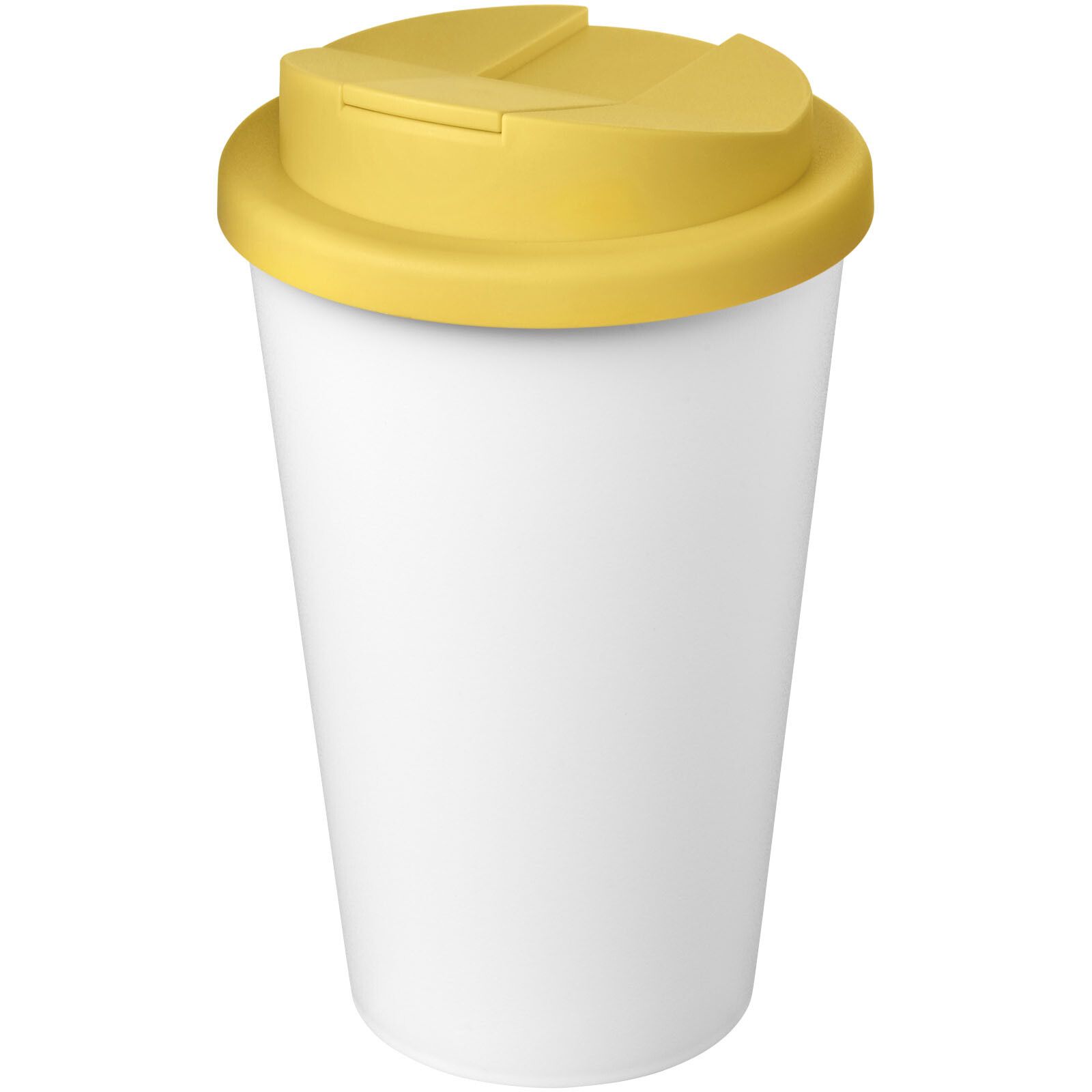 Americano Eco 350 ml recycelter Becher mit auslaufsicherem Deckel - gelb -  weiss-893