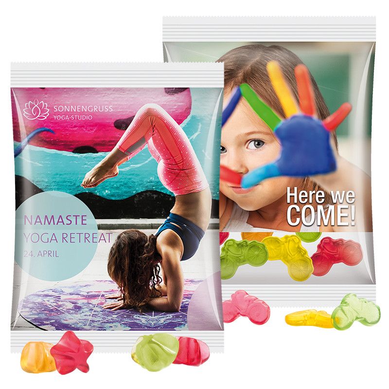 Maxitüte, Folie weiß, Trolli Fruchtgummi Herz rot-585