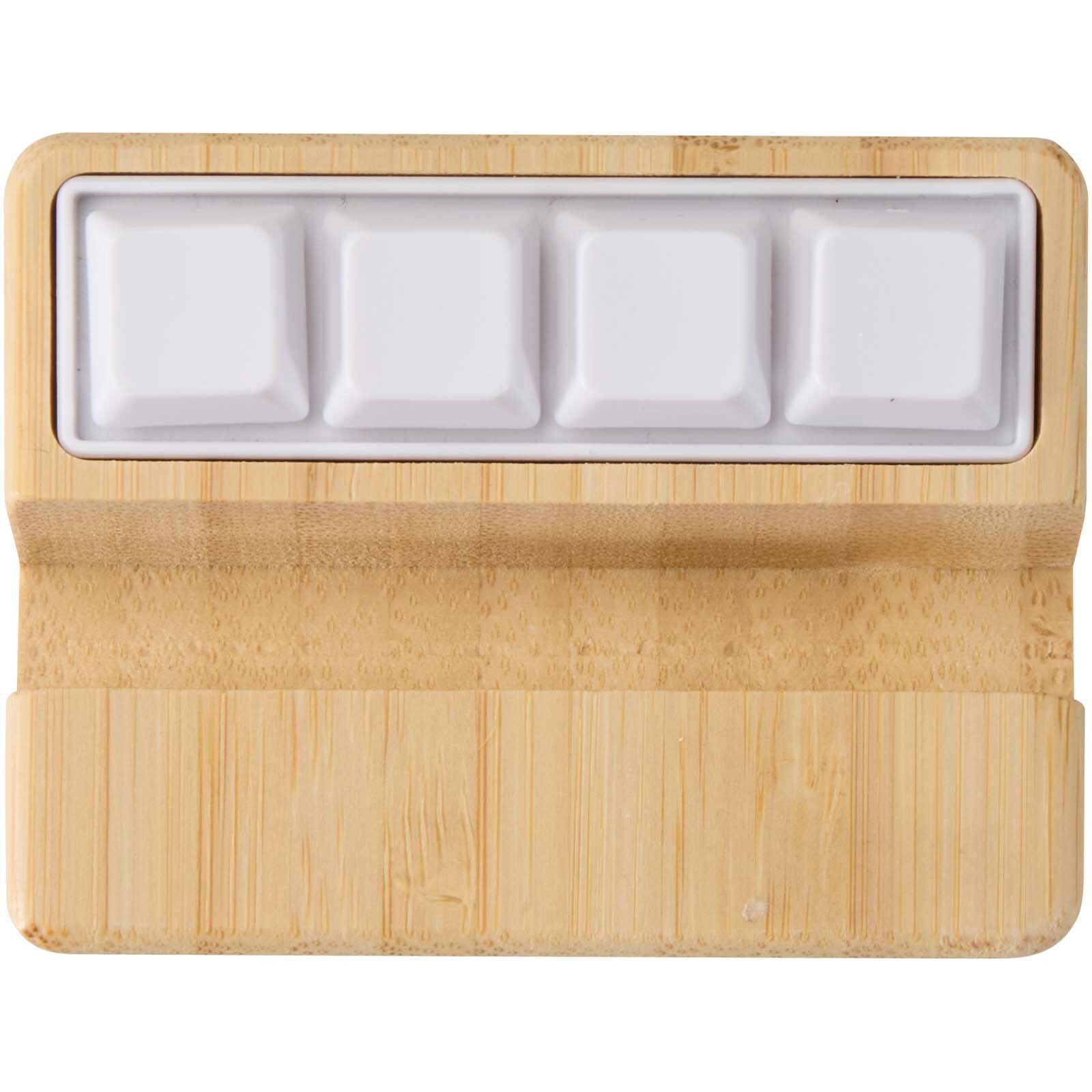 Algol Smartphonehalterung  aus recyceltem Kunststoff mit Fidget-Toy mit Bambusdetails - holz-228