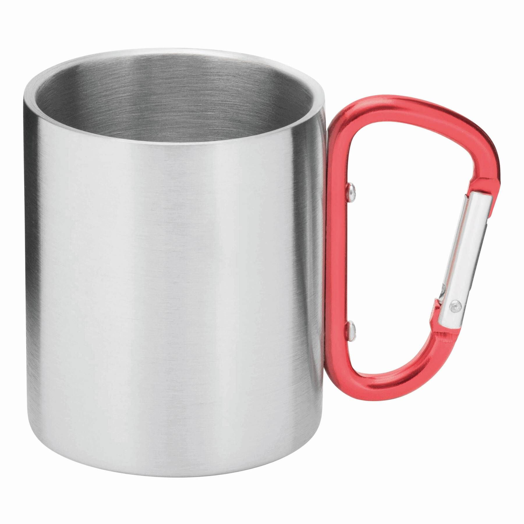 Edelstahl Becher HIKING DAY - rot - silber-377