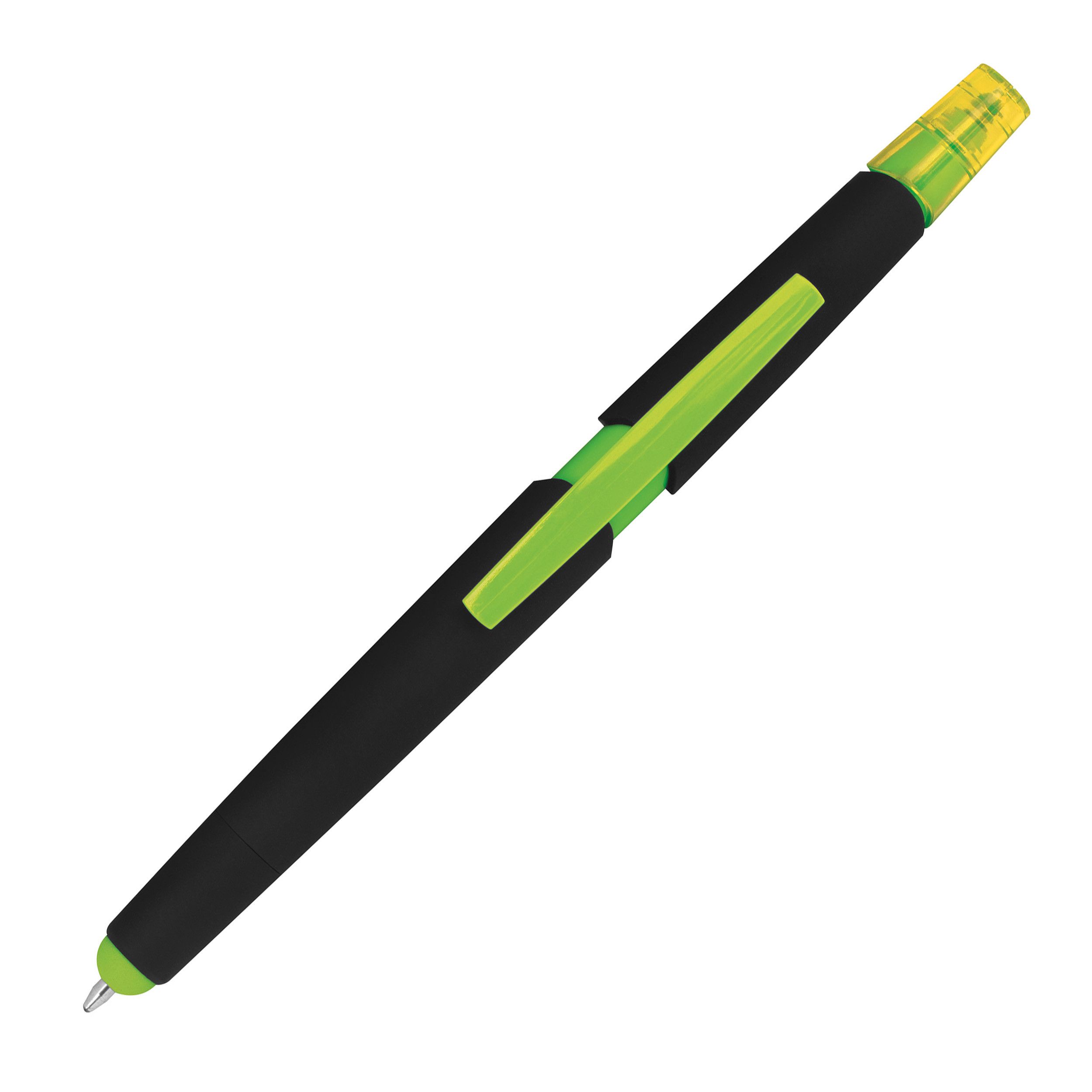 Kugelschreiber mit Textmarker und Touchfunktion - apfelgrün-591
