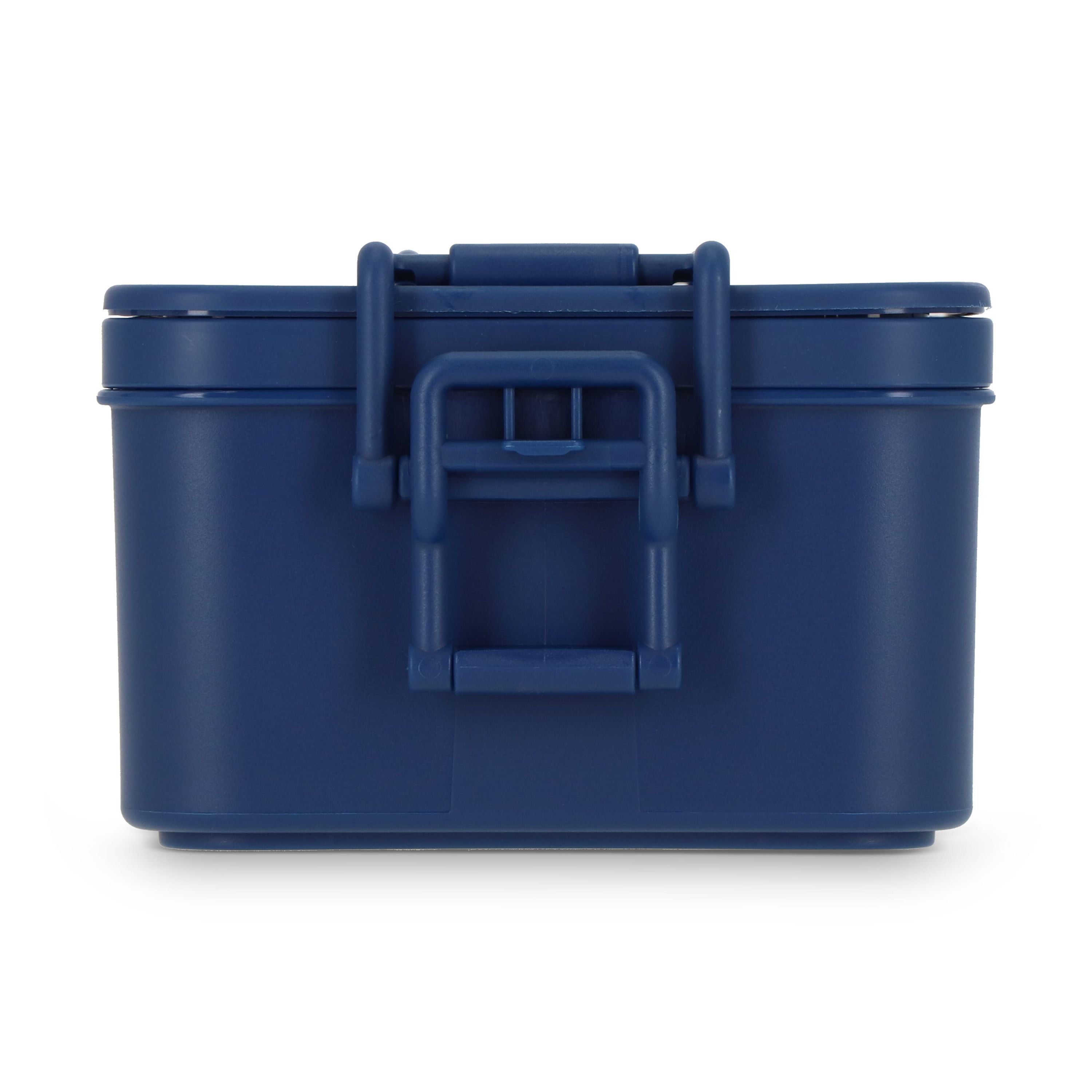 Doppelte Lunchbox mit Besteck - dunkelblau-12