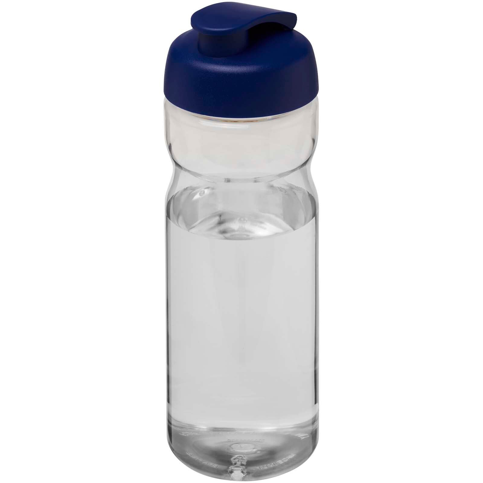 H2O Active Eco Base 650 ml Sportflasche mit Klappdeckel - transparent -  blau-139