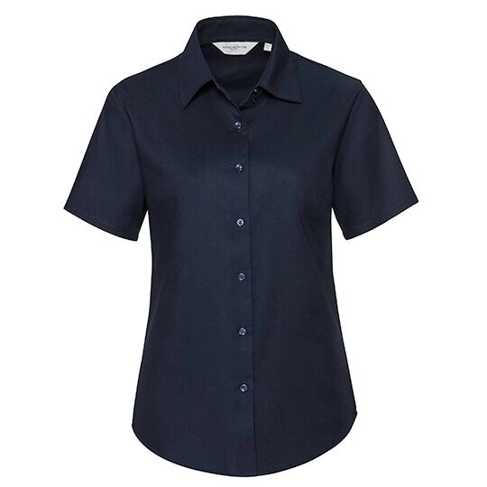 Ladies' Short Sleeve Tailored Oxford Shirt - bright navy-248