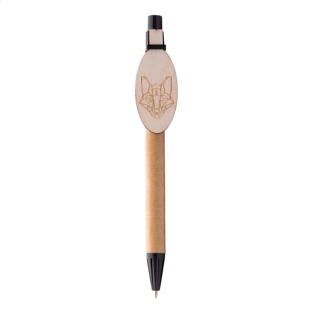 Kugelschreiber CreaClip Eco - schwarz - natur-449