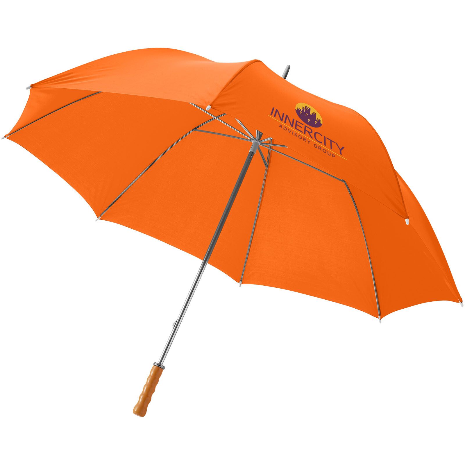 Karl 30" Golfschirm mit Holzgriff - orange-218