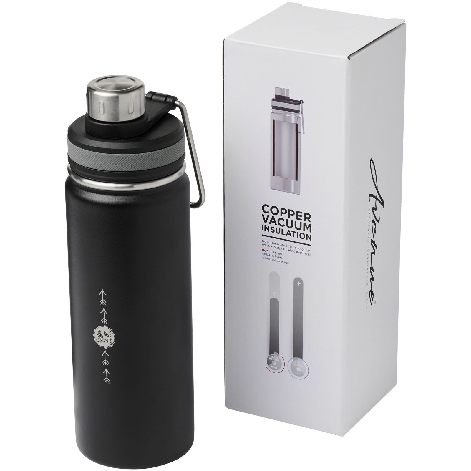Gessi 590 ml Kupfer-Vakuum Isolierflasche - schwarz-189