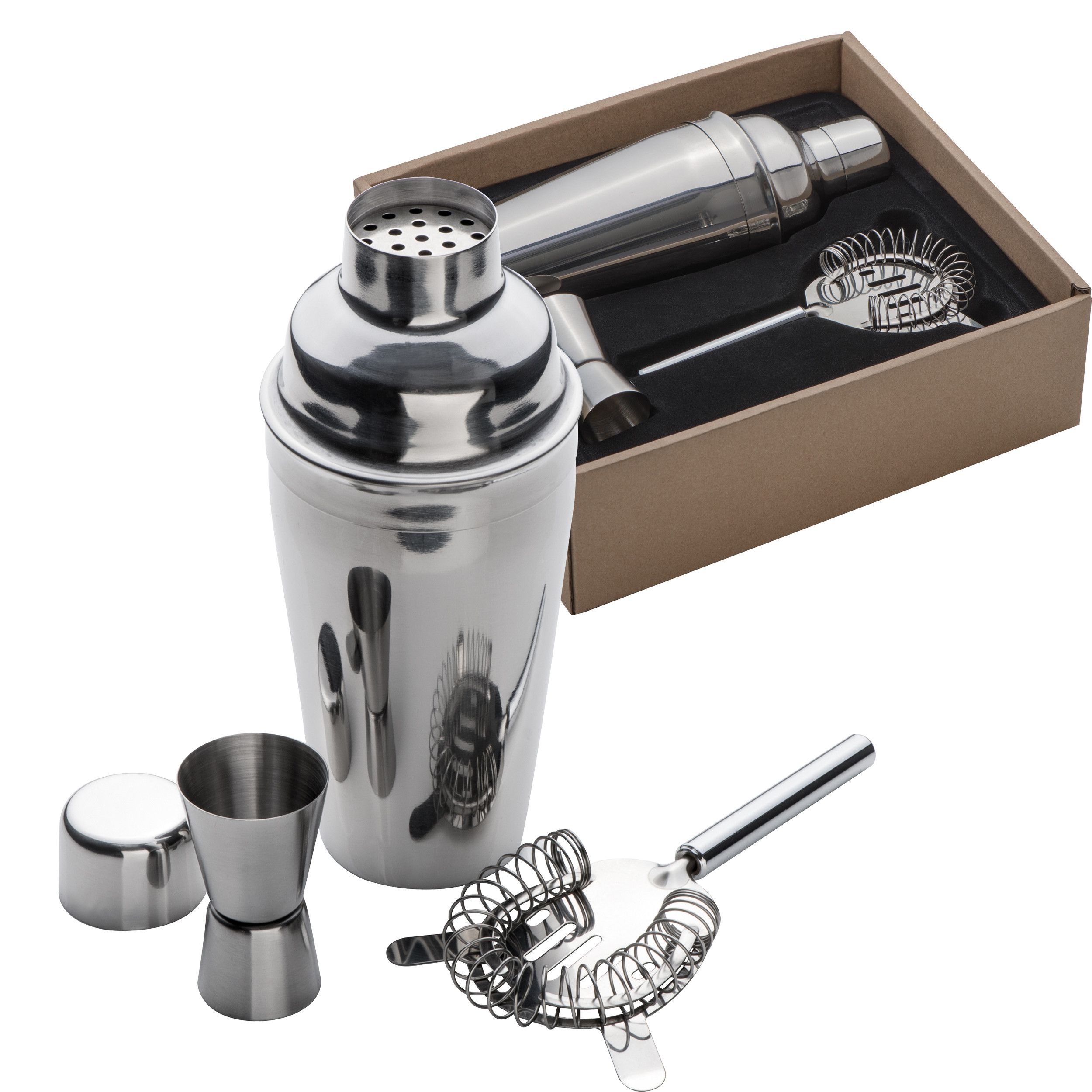 Metall Cocktailset, 3-tlg. Messina - silbergrau-474