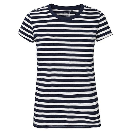 Ladies´ Fit T-Shirt - white - navy striped-959