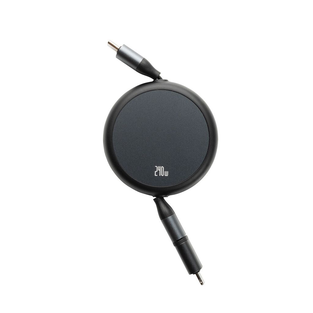 Terra ausziehbares 240W 2-in-1 Kabel aus RCS rec. Aluminium - schwarz-431