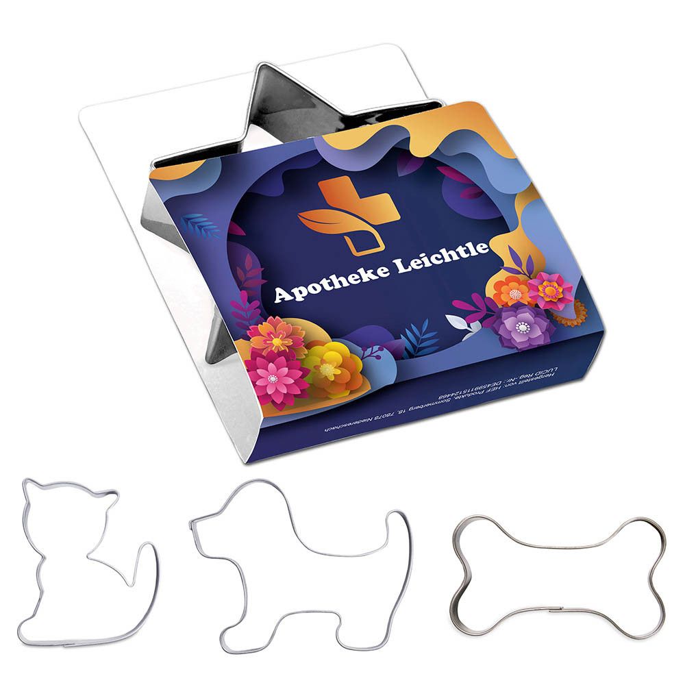 Backförmchen Single-Pack - Haustiere - Knochen Digitaldruck Vorderseite, Lasergravur-953