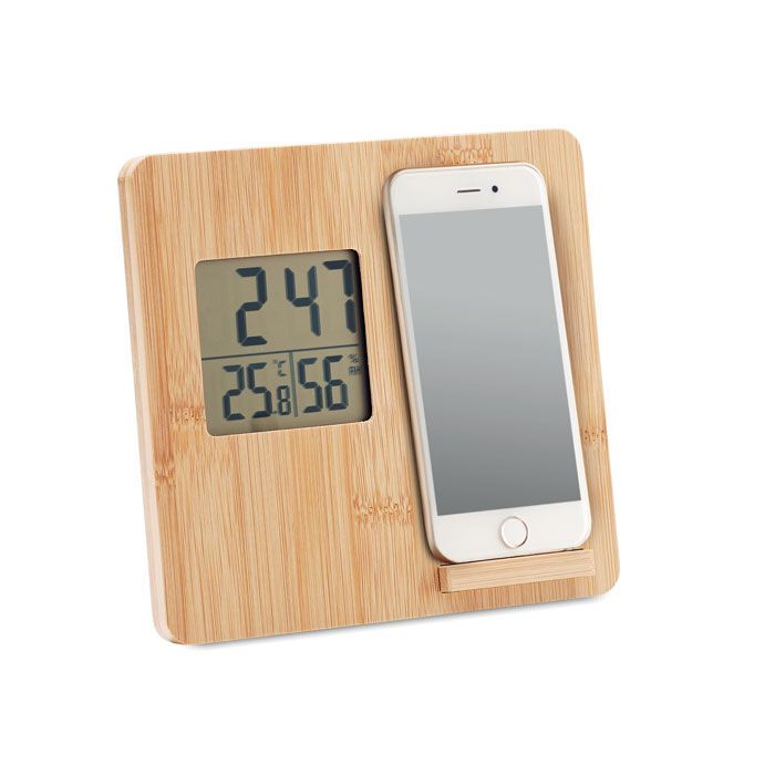 Tischuhr mit Ladestation FERREL - holz-297