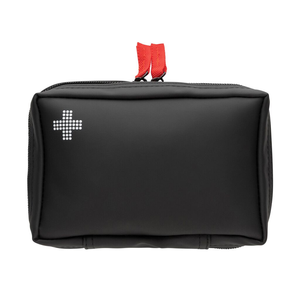 Erste-Hilfe-Set in RCS recycelter Nubuk-PU Tasche - schwarz-876