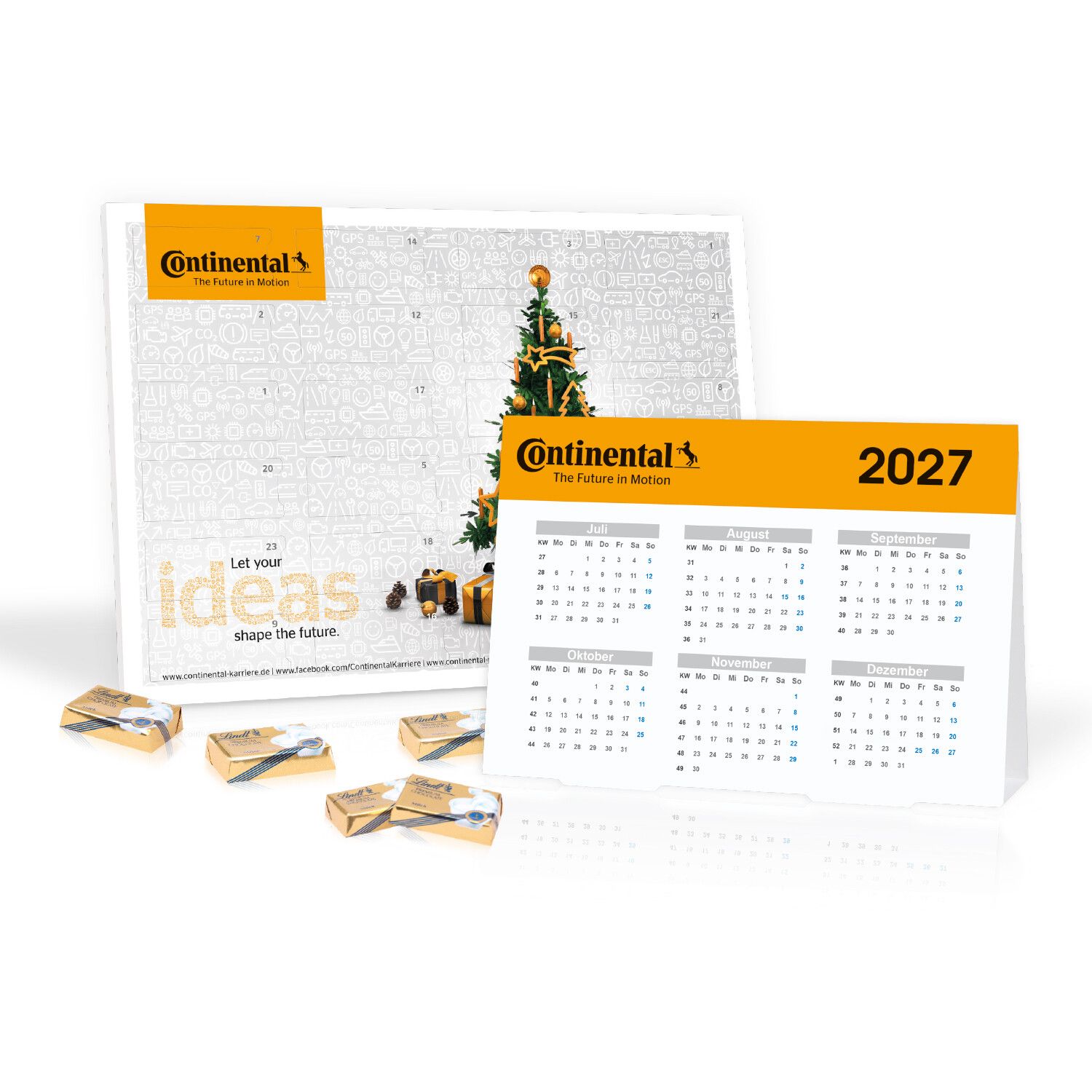 "2 in 1" Marken-Adventskalender Lindt Schokolade mit Jahresplaner-634