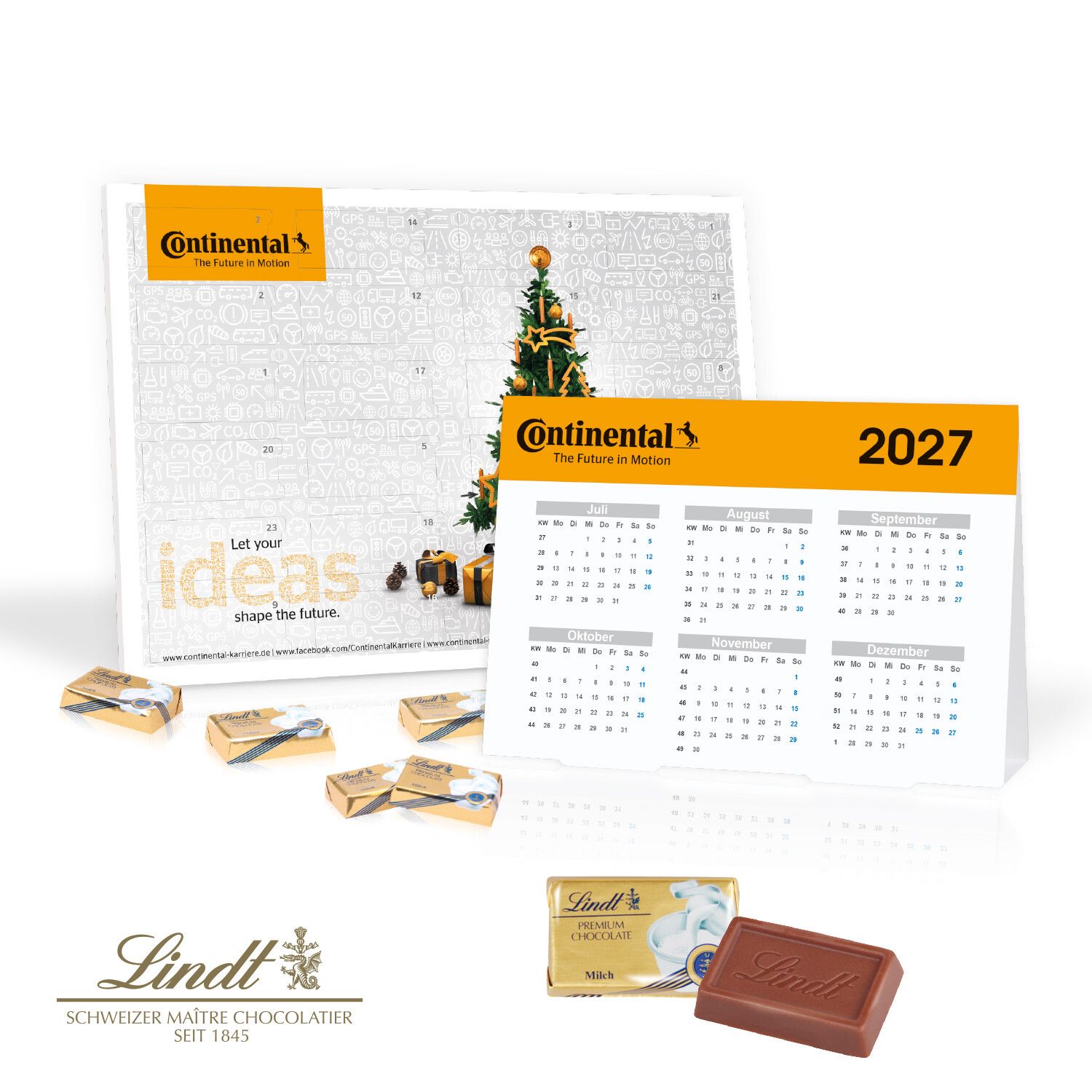 "2 in 1" Marken-Adventskalender Lindt Schokolade mit Jahresplaner-634