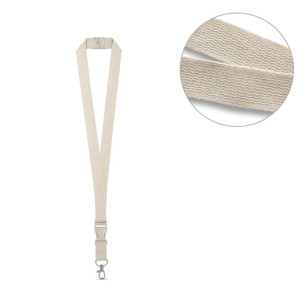 BALLINA Lanyard aus 100% Baumwolle mit Metallkarabiner - naturhell-184