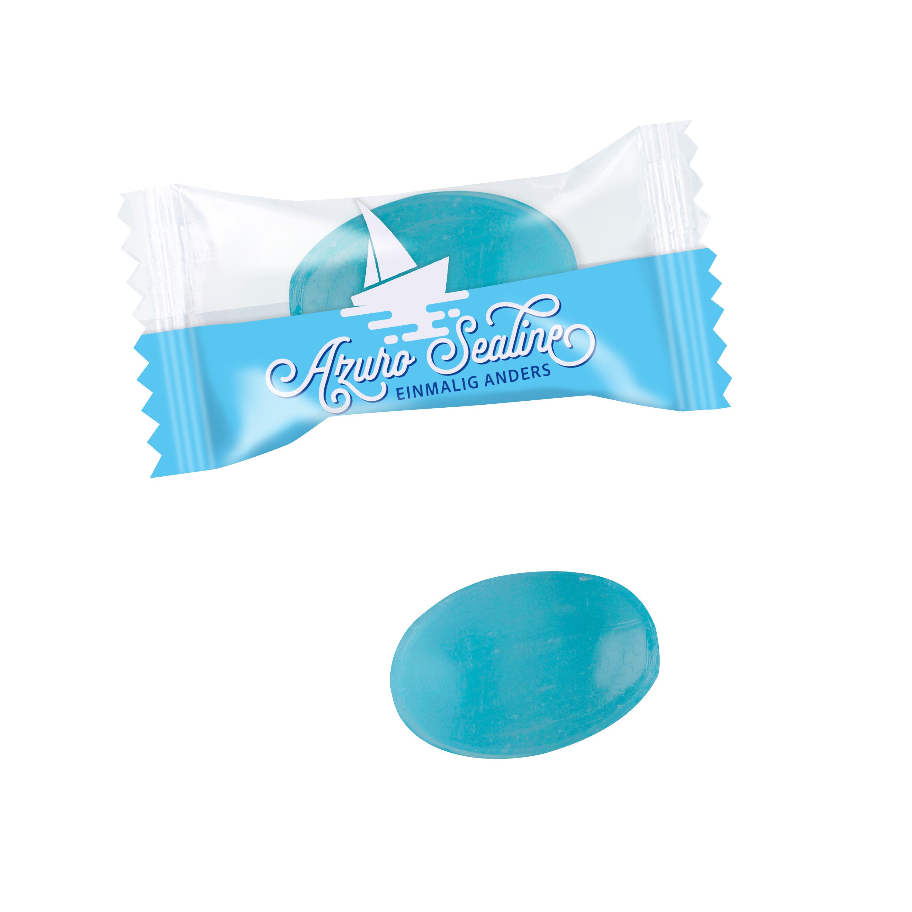 Blaues Bonbon im Flowpack-855