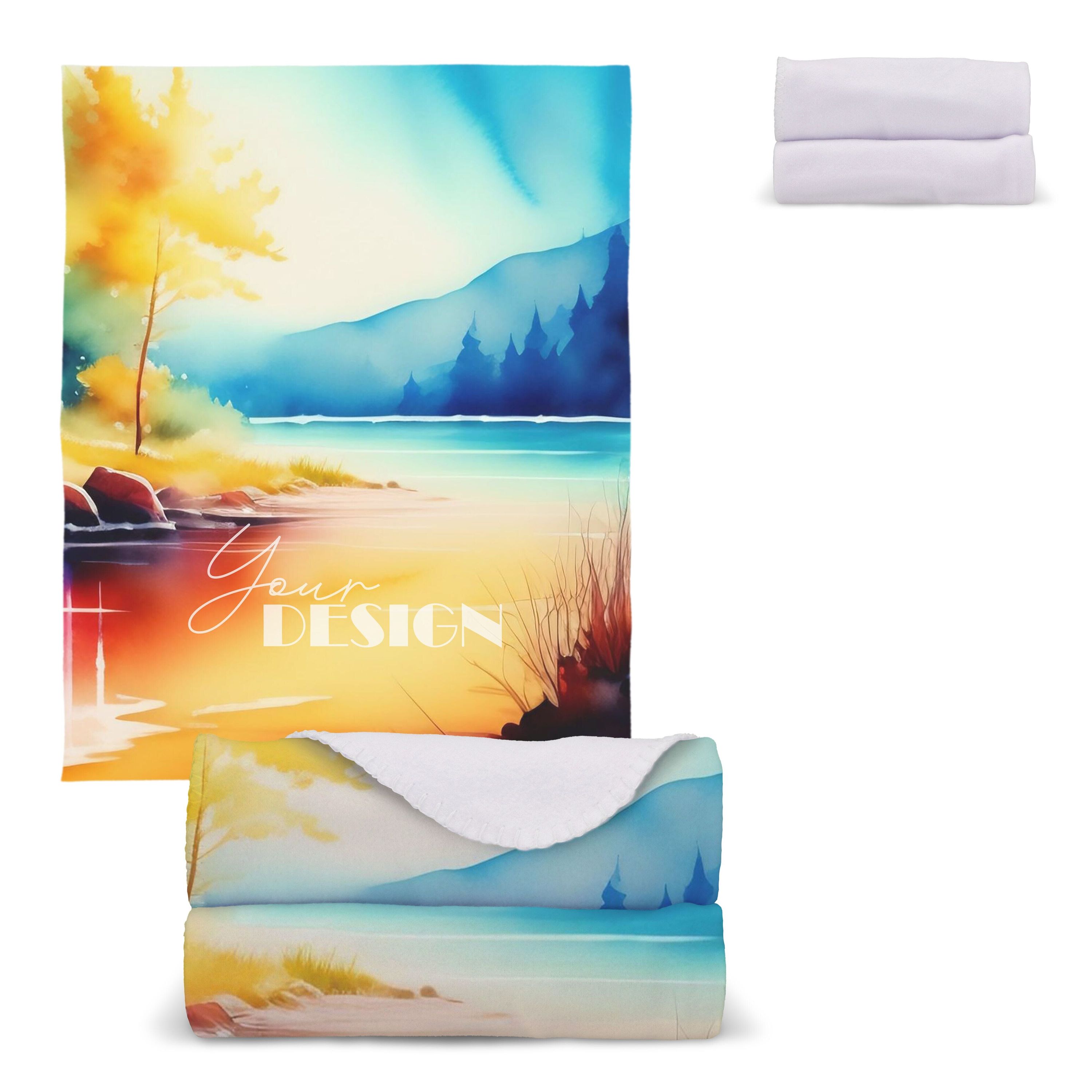 Polarfleece-Decke OEKO-TEX® Sublimation 120 x 150 cm 190 g/m² - weiss-474