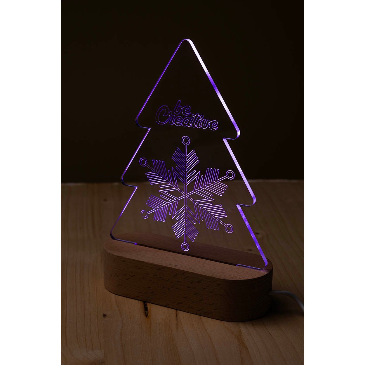 Woodify Xmas Weihnachtsbaum LED-Lichttrophäe - transparent - natur-969