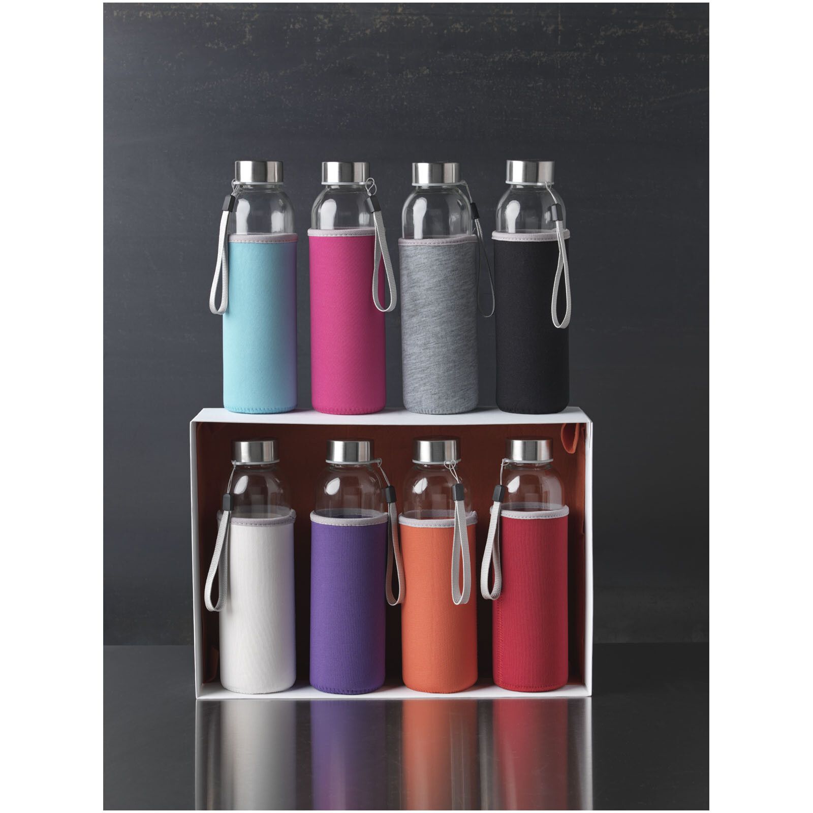 Bodhi 500 ml Glas-Sportflasche - rot-600