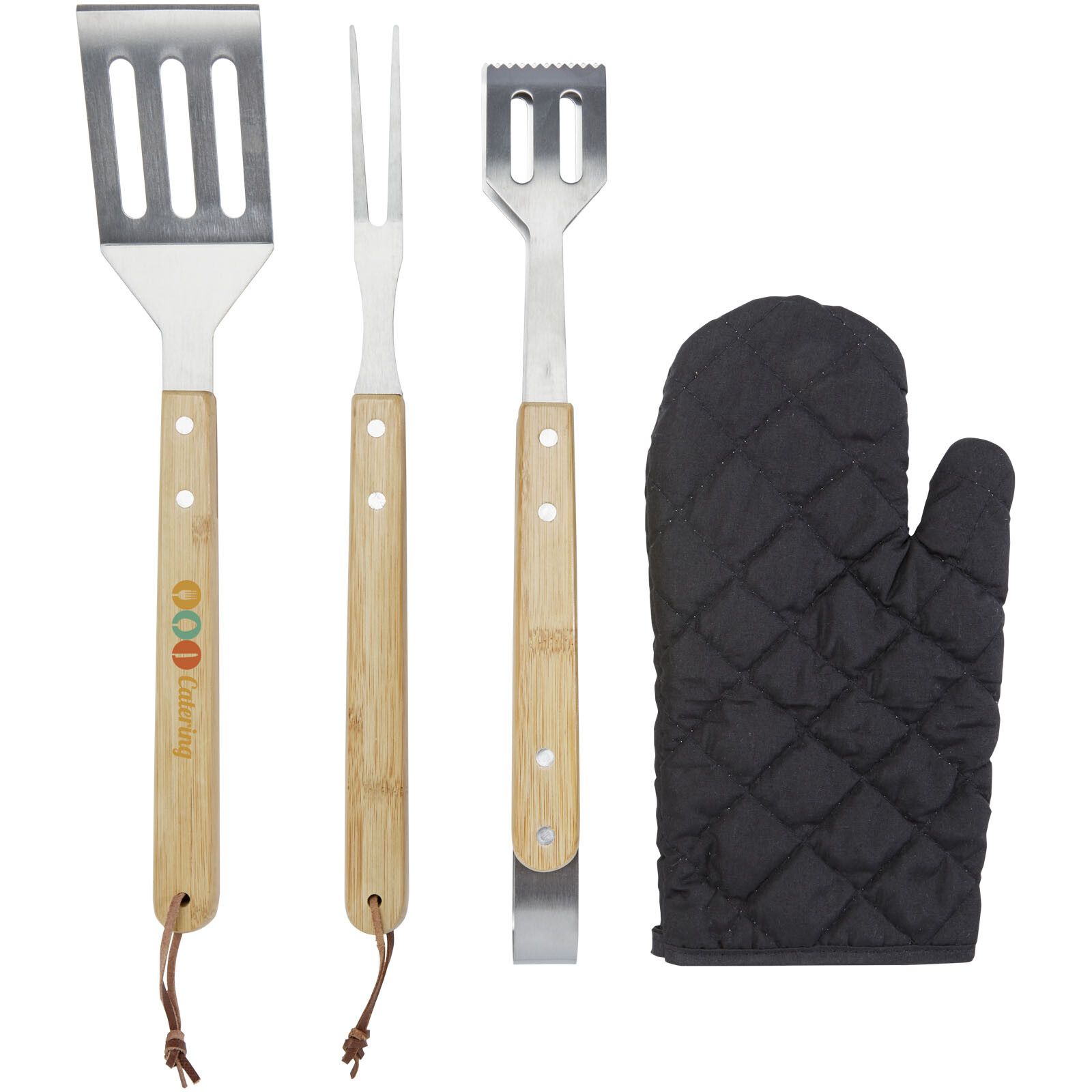 Gril 5-teiliges Grillset und Handschuh  - schwarz-48