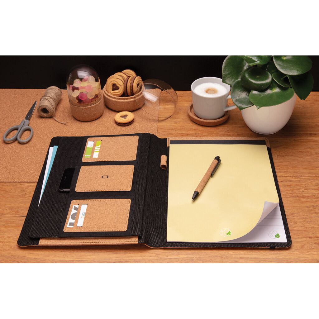 Deluxe Kork Portfolio A4 mit Stift - braun-385