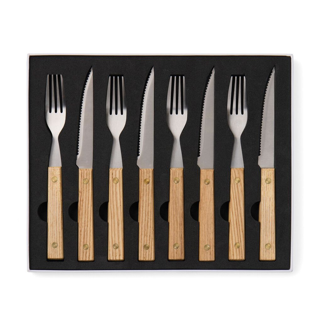 VINGA Paso 8-teiliges Grill-Besteck-Set - braun-427