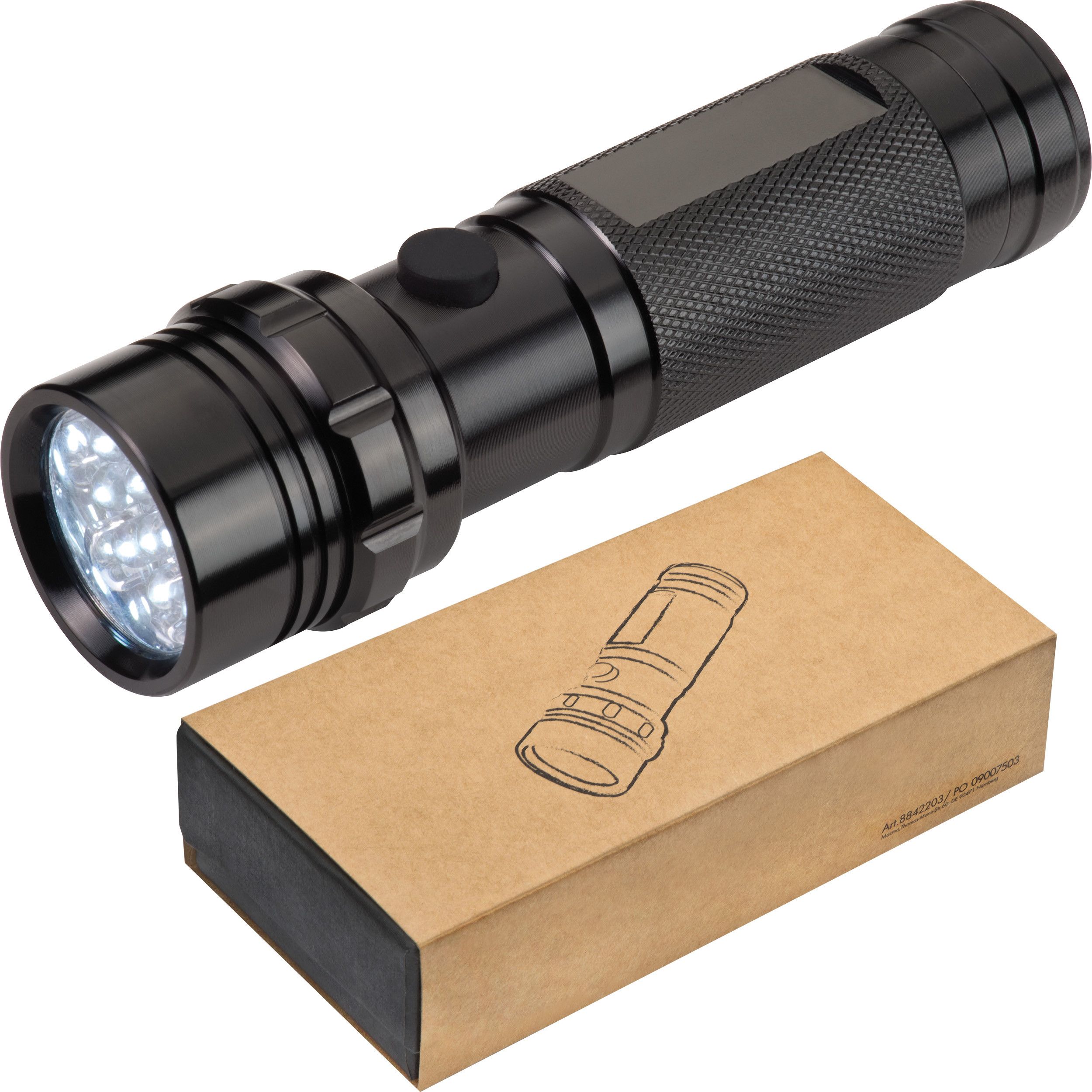 Taschenlampe mit 14 LEDs in einer Box - schwarz-150
