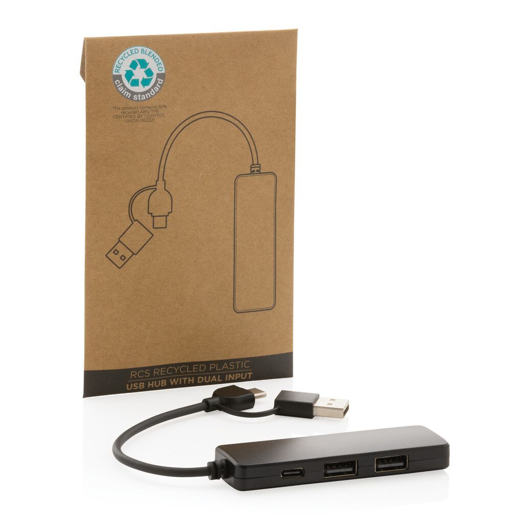 RCS recycelter USB-Hub mit Dual-Input - schwarz-75