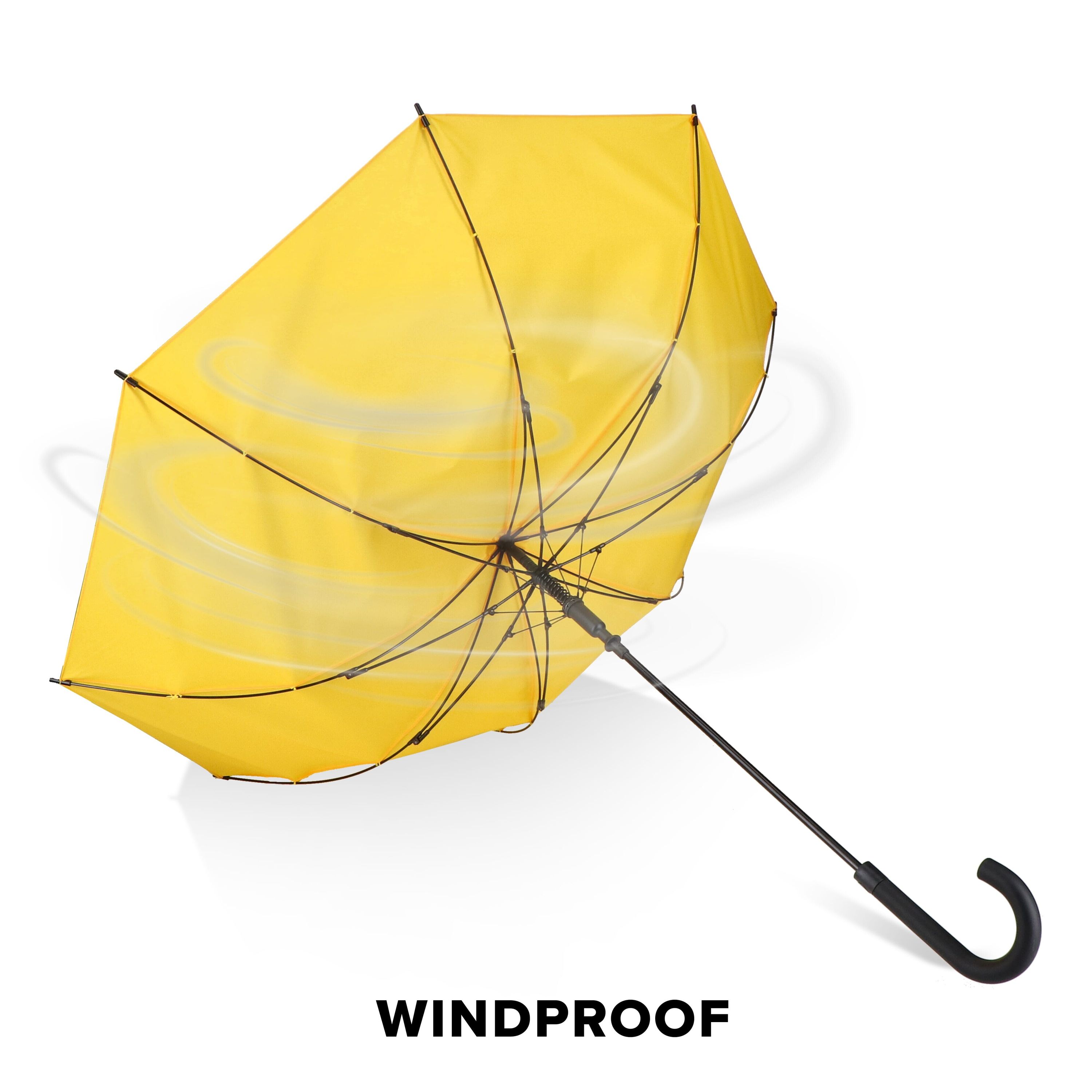 Verdure 190T Pongee 23 windproof Hakenschirm Auto open - gelb-186