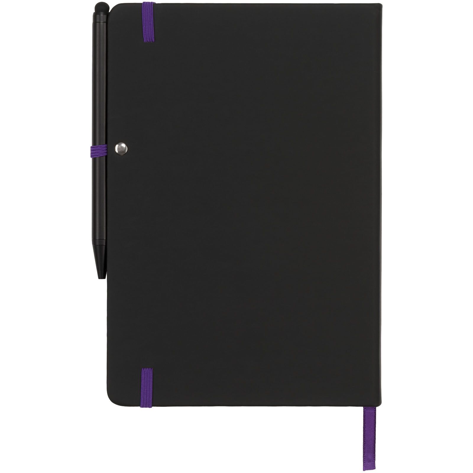 Noir Edge A5 Notizbuch mit farbigem Rand - schwarz -  lila-857