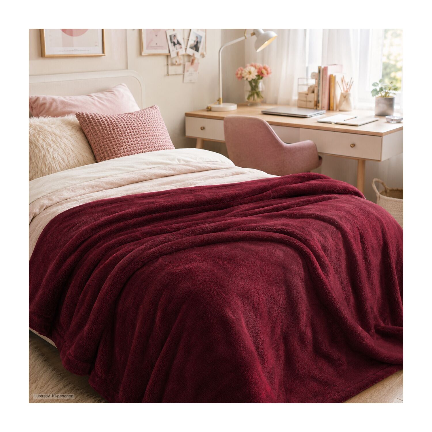 Superflauschdecke - 150x200 cm - 320 g/m² - rot-739