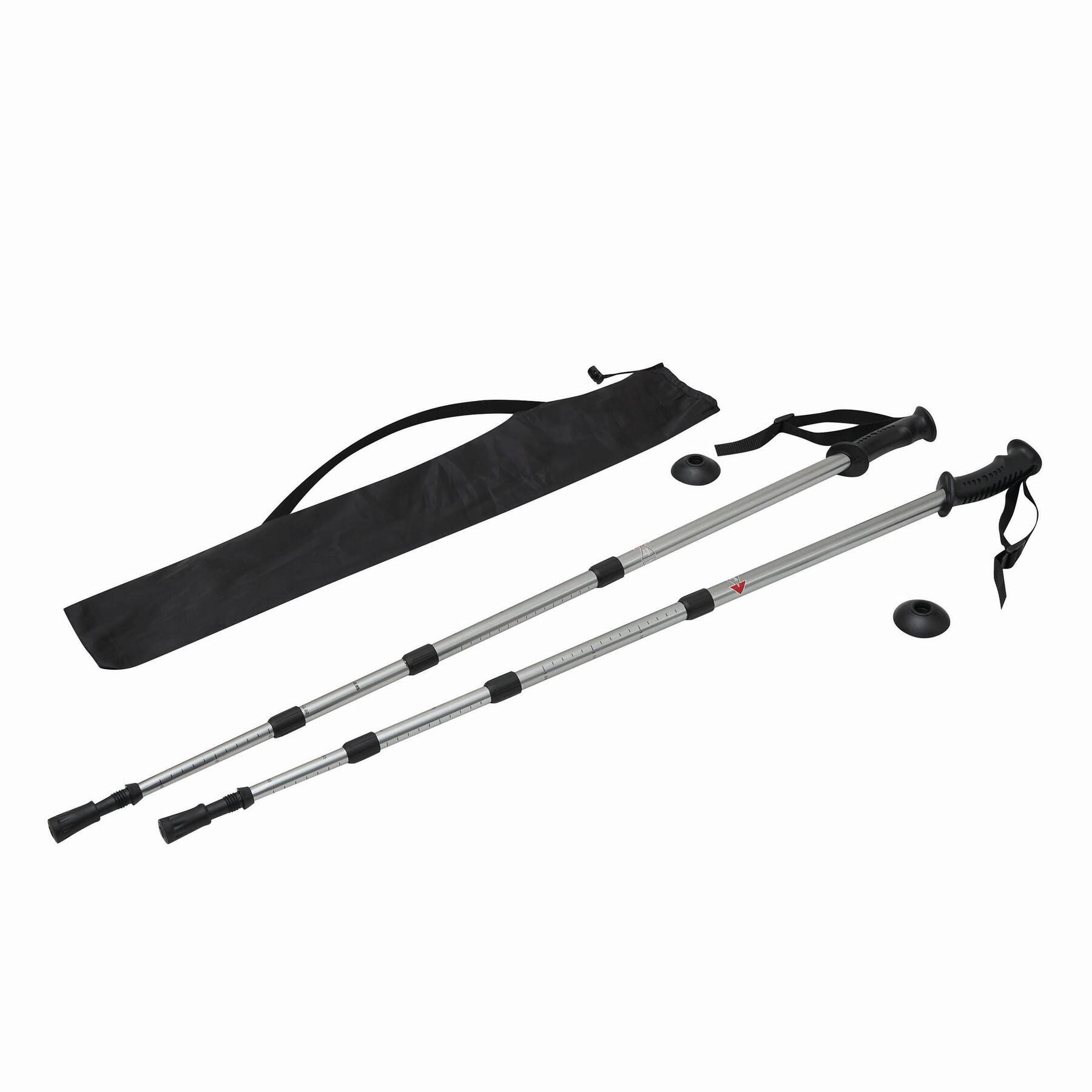 Ausziehbare Trekking-Stöcke FIT AND FUN - schwarz - silber-951
