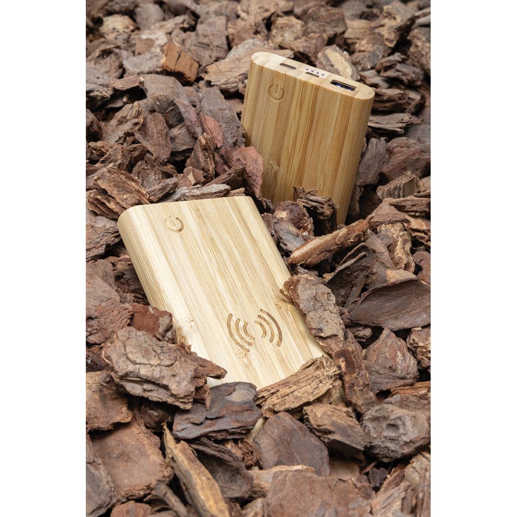 8.000mAh Bambus-Wireless-Powerbank - braun-886