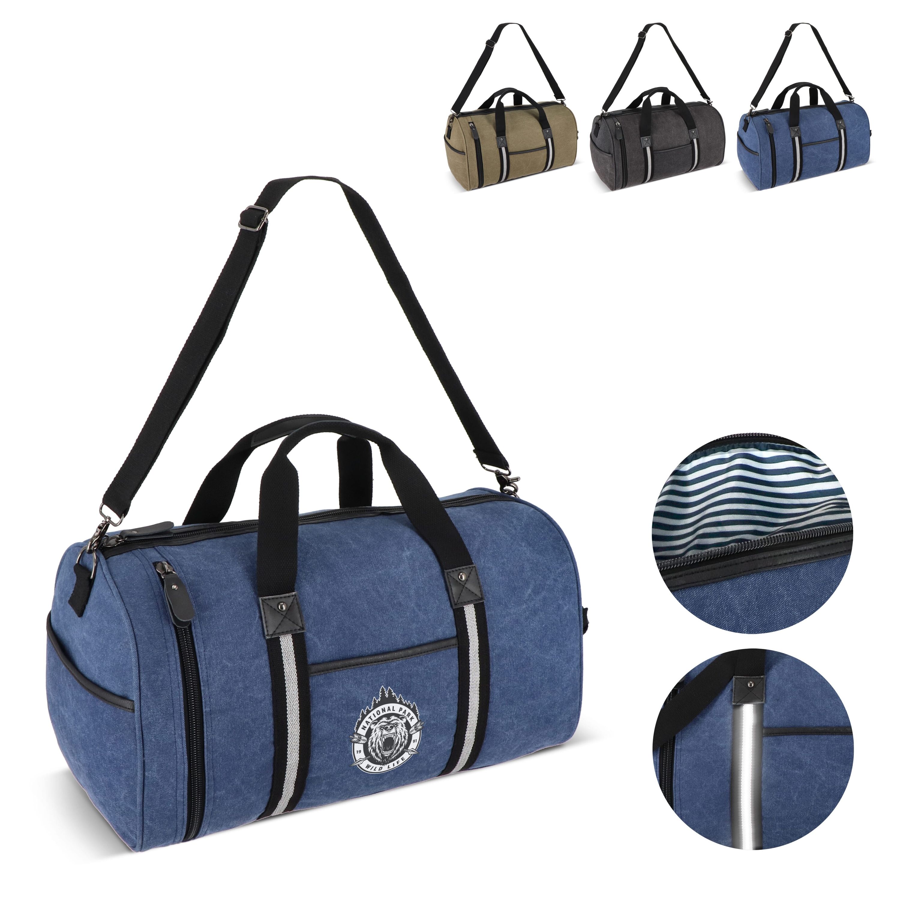Seesack aus recyceltem Baumwoll-Canvas Harper - dunkelgrau-671