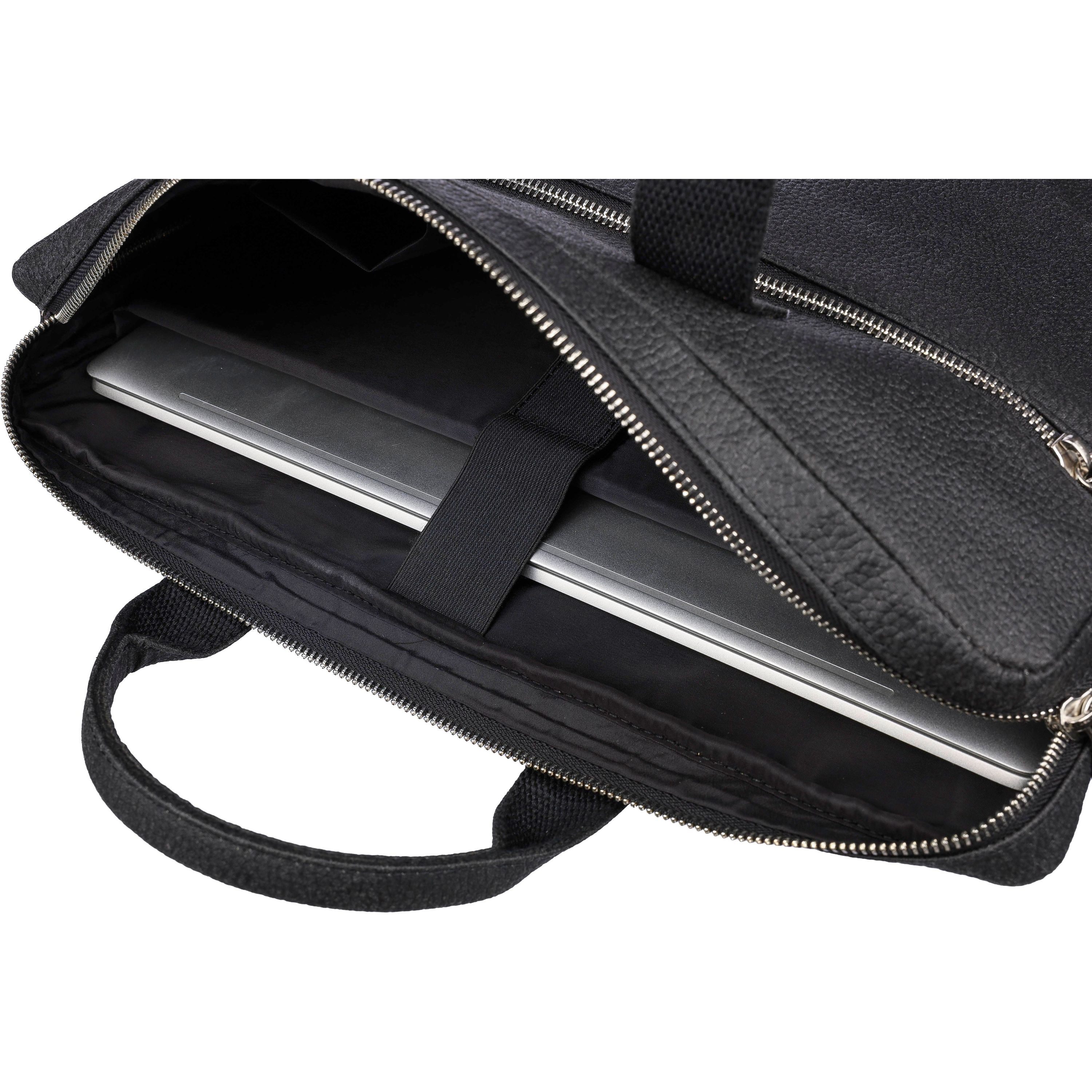 Laptoptasche Lillian aus Tomatenleder - schwarz-569