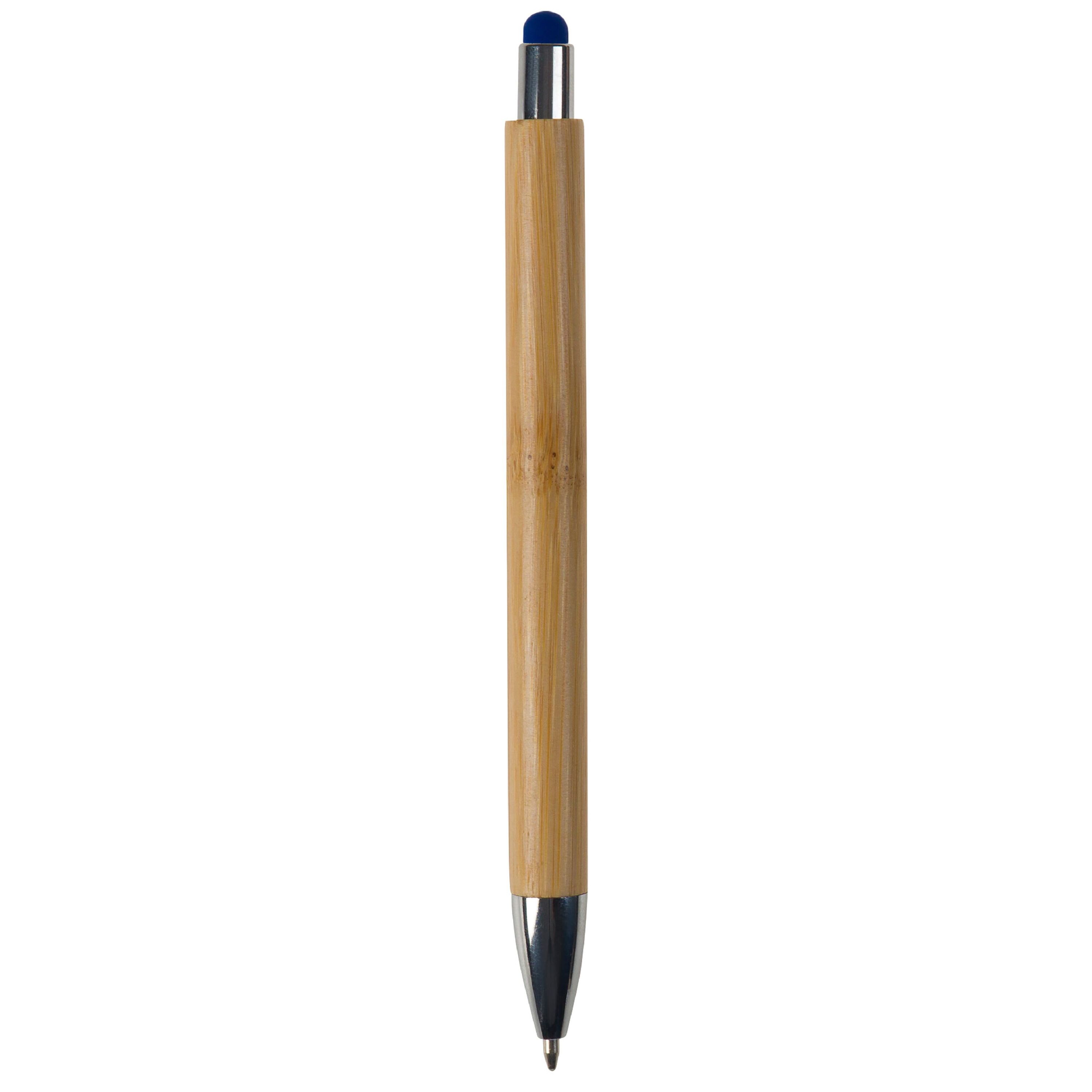 Bambus Kugelschreiber New York mit Touchpen - blau-210