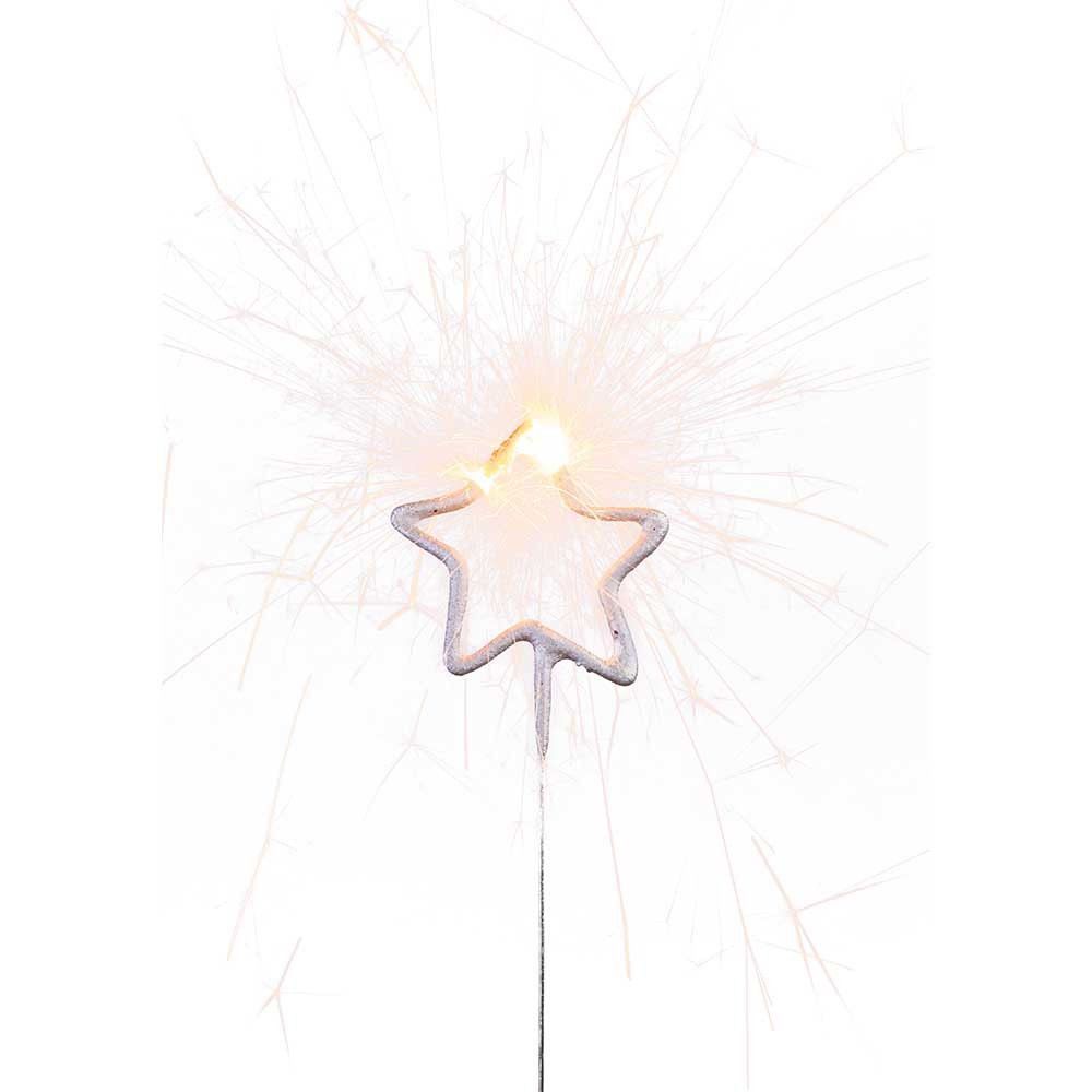 Wondercandle Mini mit Wondercard  - Stern, silber-634