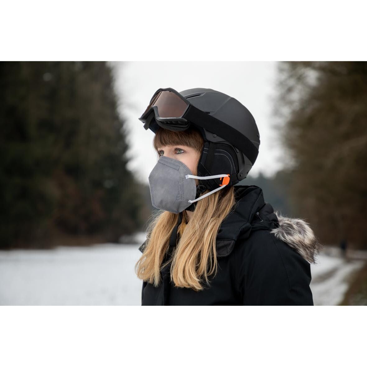 Maskenhalterung Helm 2er Set - schwarz-640