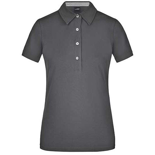 Ladies´ Plain Polo - graphite solid - graphite solid - white-68