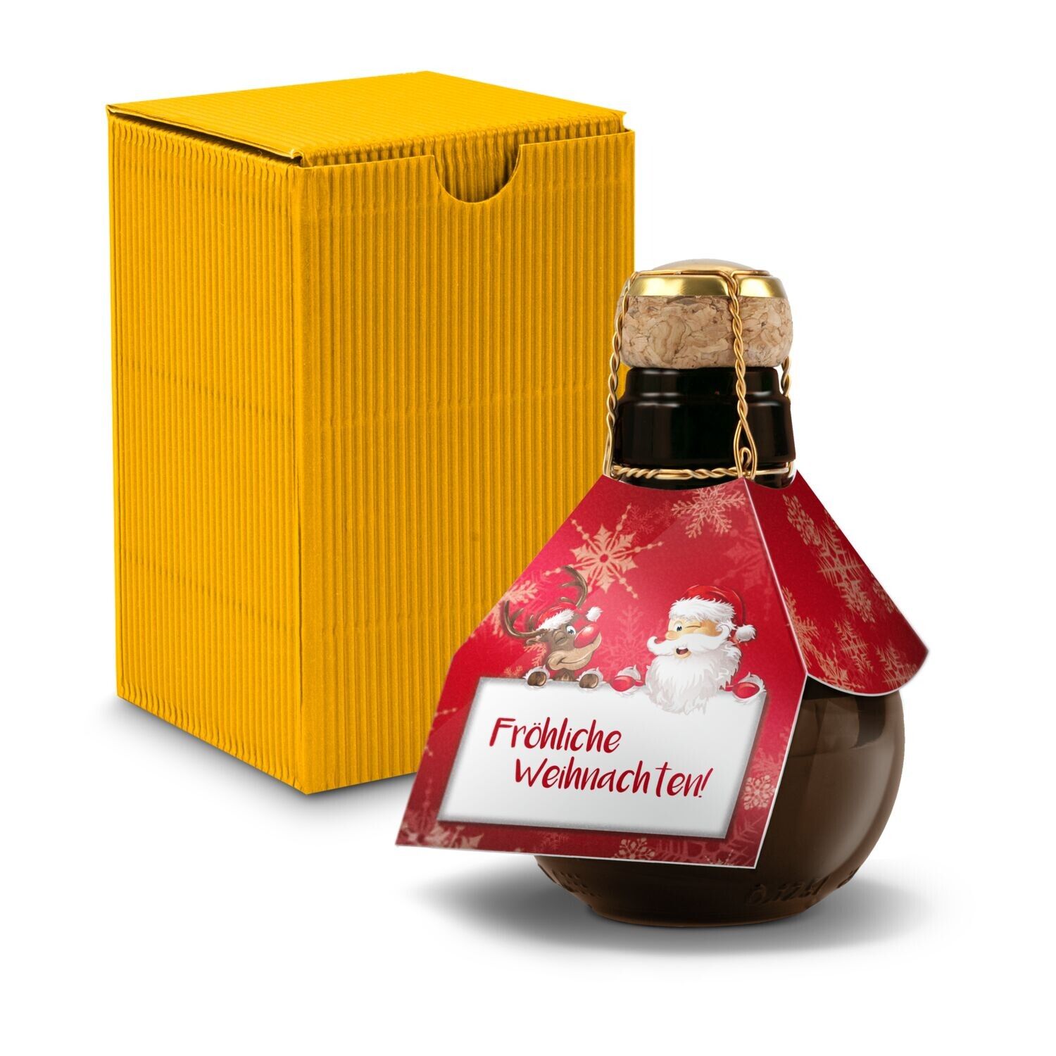 Kleinste Sektflasche der Welt - Fröhliche Weihnachten 125ml - gelb-581