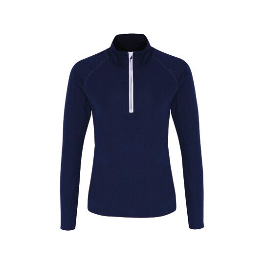Women´s Long Sleeve Performance ¼ Zip - navy - white-799